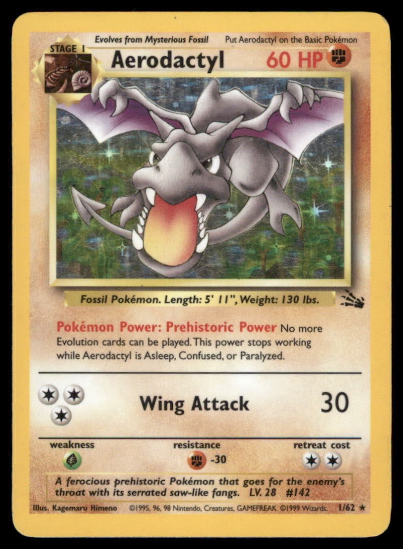 Aerodactyl (1) Fossil #01/62 Holo Pokemon Card: We offer combined shipping on multiple items. Buyers may also arrange their own shipping. LiveShipping is a separate and independent option for shipping that is NOT a part of the auction house or thei