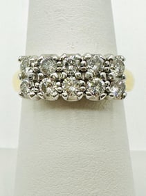 14KT White and Yellow Gold Natural Diamond Ring # 2034