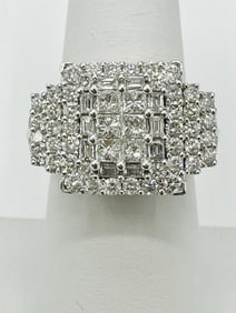 14KT White Gold Natural Diamond Ring # 2052