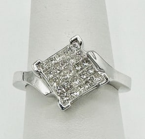 14KT White Gold Natural Diamond Ring # 2057