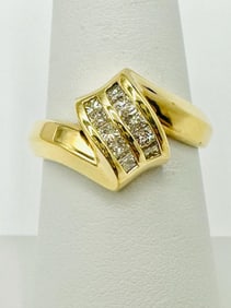 14KT Yellow Gold Natural Diamond Ring # 2068
