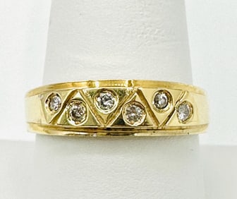 14KT Yellow Gold Natural Diamond Men’s Ring # 2082