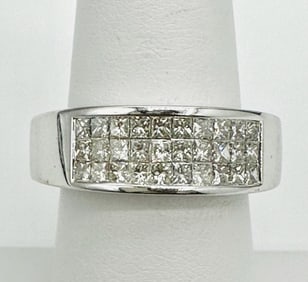 14KT White Gold Natural Diamond Band Ring # 2110