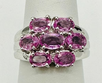 14KT White Gold Natural Pink Sapphire Ring # 2113