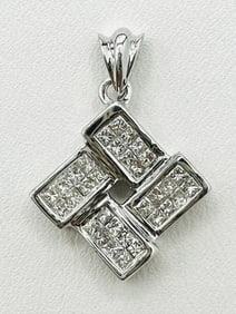 14KT White Gold Natural Diamond Pendant # 2137