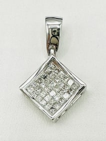 14KT White Gold Natural Diamond Pendant # 2138