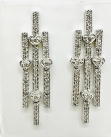 14KT White Gold Pair of Natural Diamond Earrings # 2150