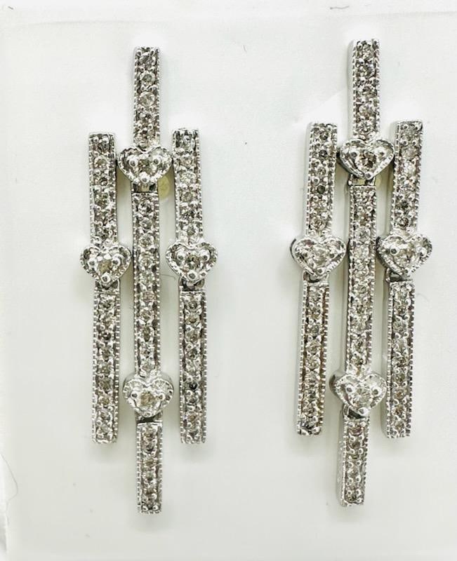 14KT White Gold Pair of Natural Diamond Earrings # 2150 (1 of 4)