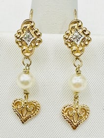 14KT Yellow Gold Pair of Huggies Earrings with Natural Diamonds # 2177