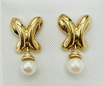 14KT White Gold Pair of Natural Diamond and Amethyst Earrings # 2179