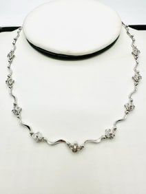 Natural Diamond Necklace in 14KT White Gold # 2200