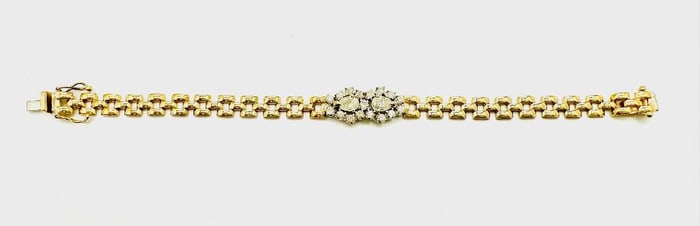Natural Diamond Bracelet in 14KT Yellow and White Gold # 2202