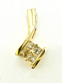 Natural Diamond, 14KT Gold Pendant # 2254