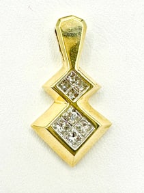 Natural Diamond, 14KT Yellow Gold Pendant # 2255