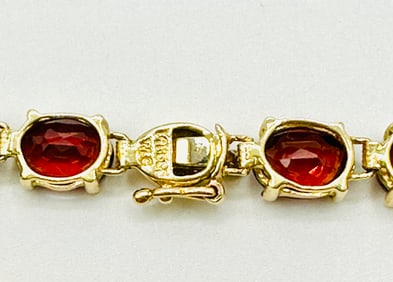 14KT Yellow Gold Garnet Bracelet # 2293