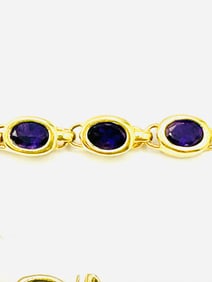 14KT Yellow Gold Amethyst Bracelet # 2294