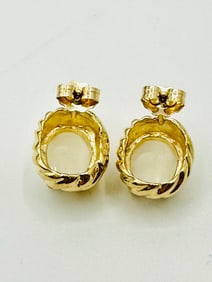 Pair of Natural Opal Earrings, 14KT Yellow Gold # 2296