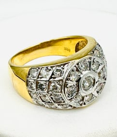 Natural Diamond Men’s Ring, 14KT Yellow Gold # 2305