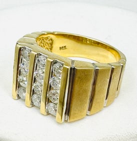 Natural Diamond Men’s Ring, 14KT Yellow Gold # 2308