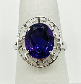 14KT White Gold Amethyst Ring # 2328