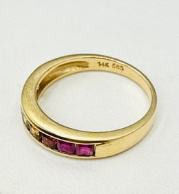 14KT Yellow Gold Multi Gemstone Ring # 2335
