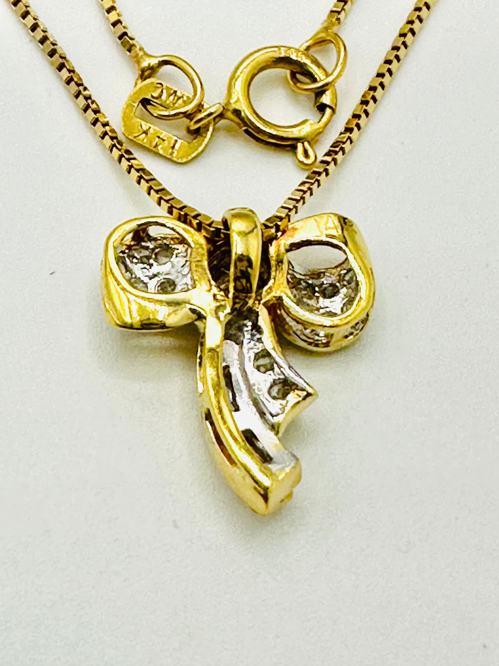 Natural Diamond Pendant and Chain, 14KT Yellow Gold # 2341 (1 of 4)
