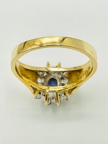 Natural Diamond and Tanzanite Ring,14KT Yellow and White Gold # 2343