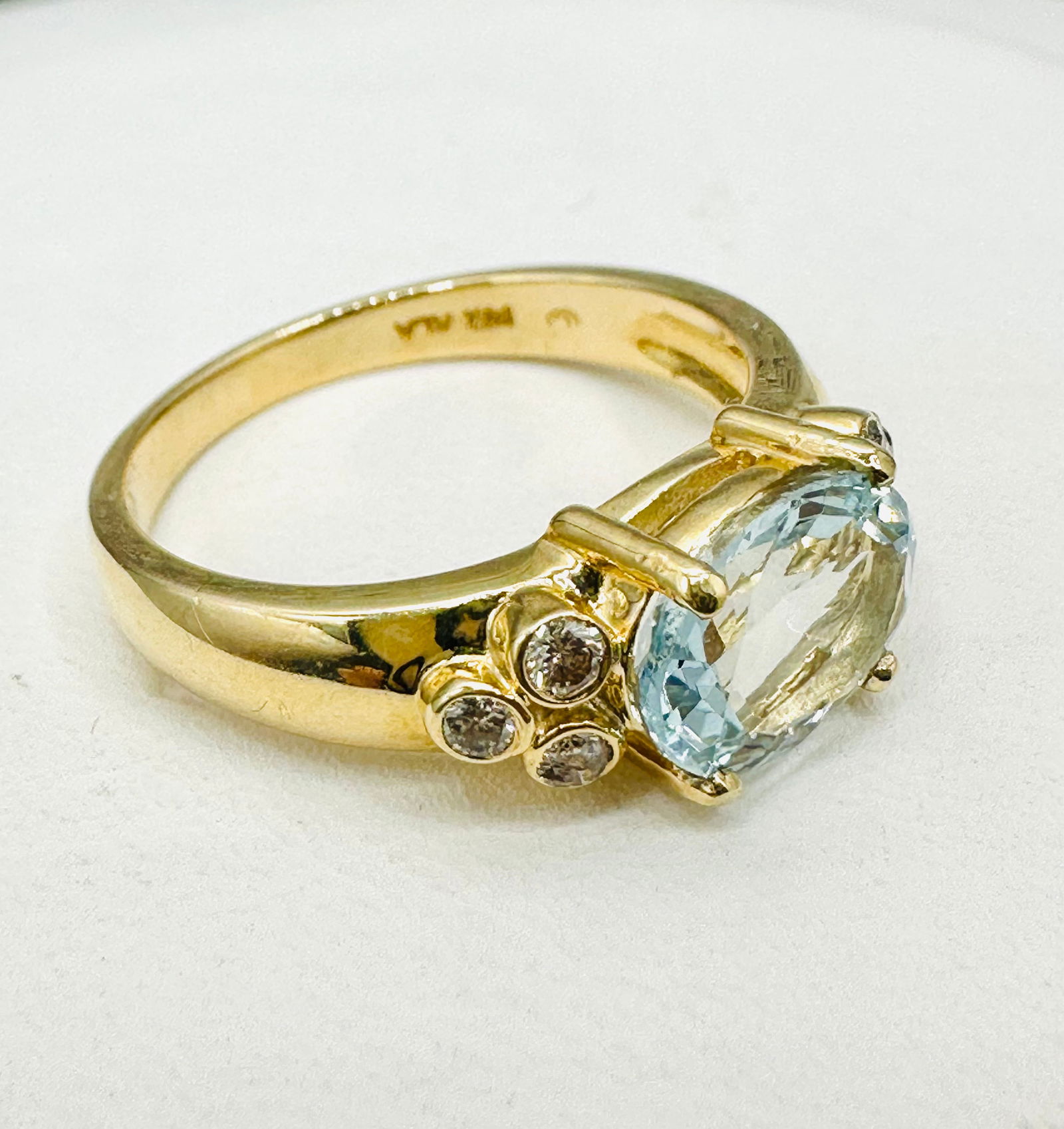 Natural Diamond and Gemstone Ring, 14KT Yellow Gold # 2384 (1 of 4)