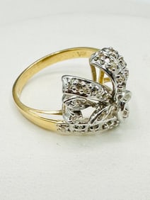 Natural Diamond Ring, 14KT Yellow and White Gold # 2395