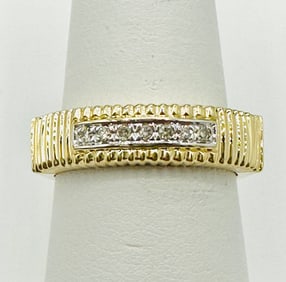 Natural Diamond Band, 14KT Yellow Gold # 2403