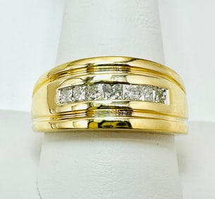 Natural Diamond Men’s Ring, 14KT Yellow Gold # 2405