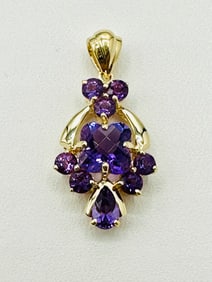14KT Yellow Gold Amethyst Pendant # 2472