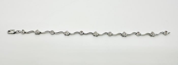 Natural Diamond 14KT White Gold Bracelet # 2476