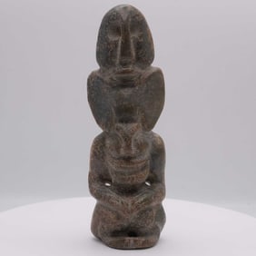 Old Columbian Carved Stone Sitting Figure