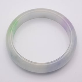 Chinese Translucent Multi-Color Jade Bangle