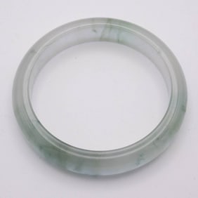 Chinese Translucent Green Jade Bangle