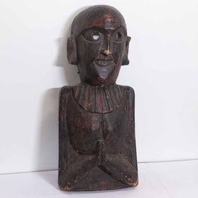 Antique South Asian Carved Wood Ancestral Ceremonial Figure