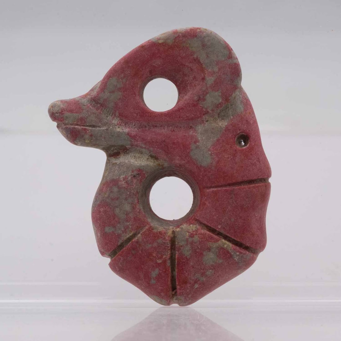 Chinese Hongshan Culture Carved Red Stone Pig Dragon Figure (1 of 4)