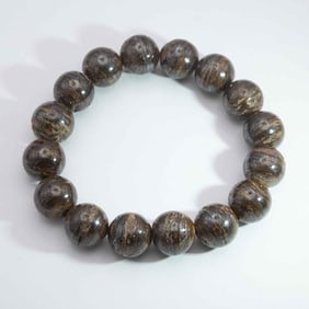 Vintage Natural Bronzite Bead Bracelet