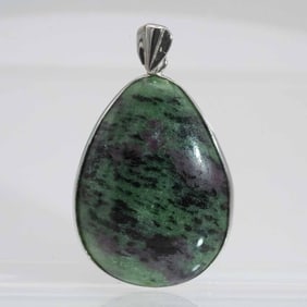 Vintage Natural Zoisite Teardrop Pendant