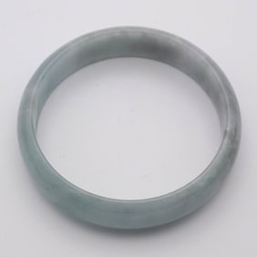 Chinese Carved Green Jade Bangle
