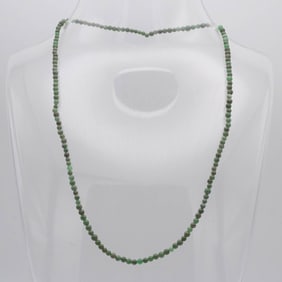 Green Nephrite Jade Bead Necklace