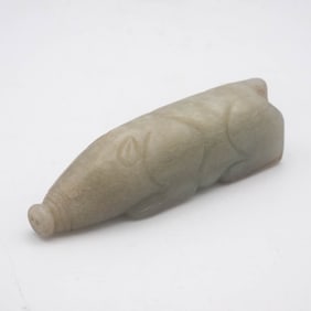 Antique Chinese Carved Jade Pig Amulet