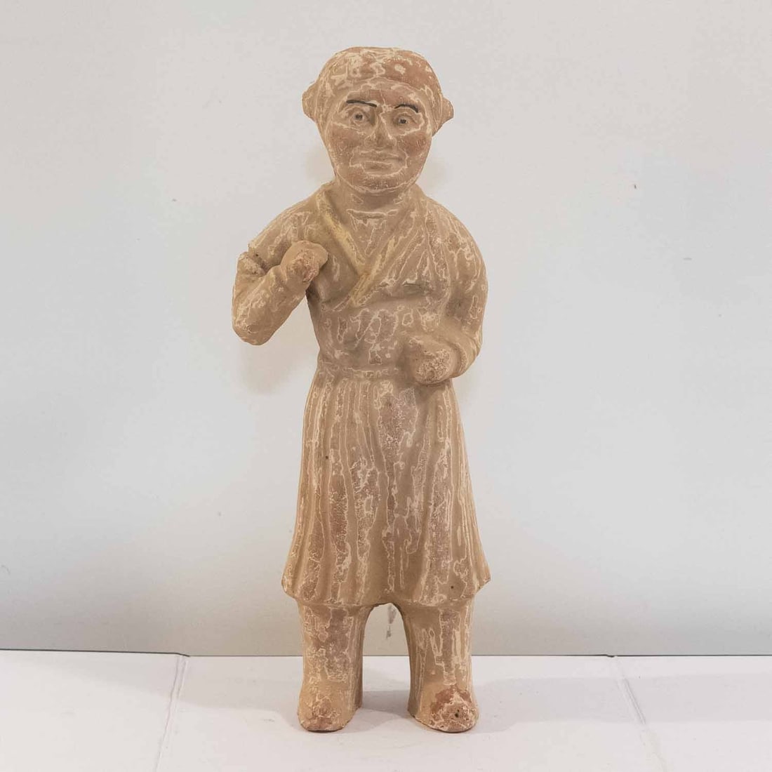 Antique Chinese Tang Dynasty Terracotta Girl Figure Sculpture: Medium: Terracotta Size: 16.5x6.5x3.5 inches Age/Detail: Antique Chinese Tang Dynasty Condition: great overall, very dusty, check photo for condition reference. Provenance: Collection from Estate in T