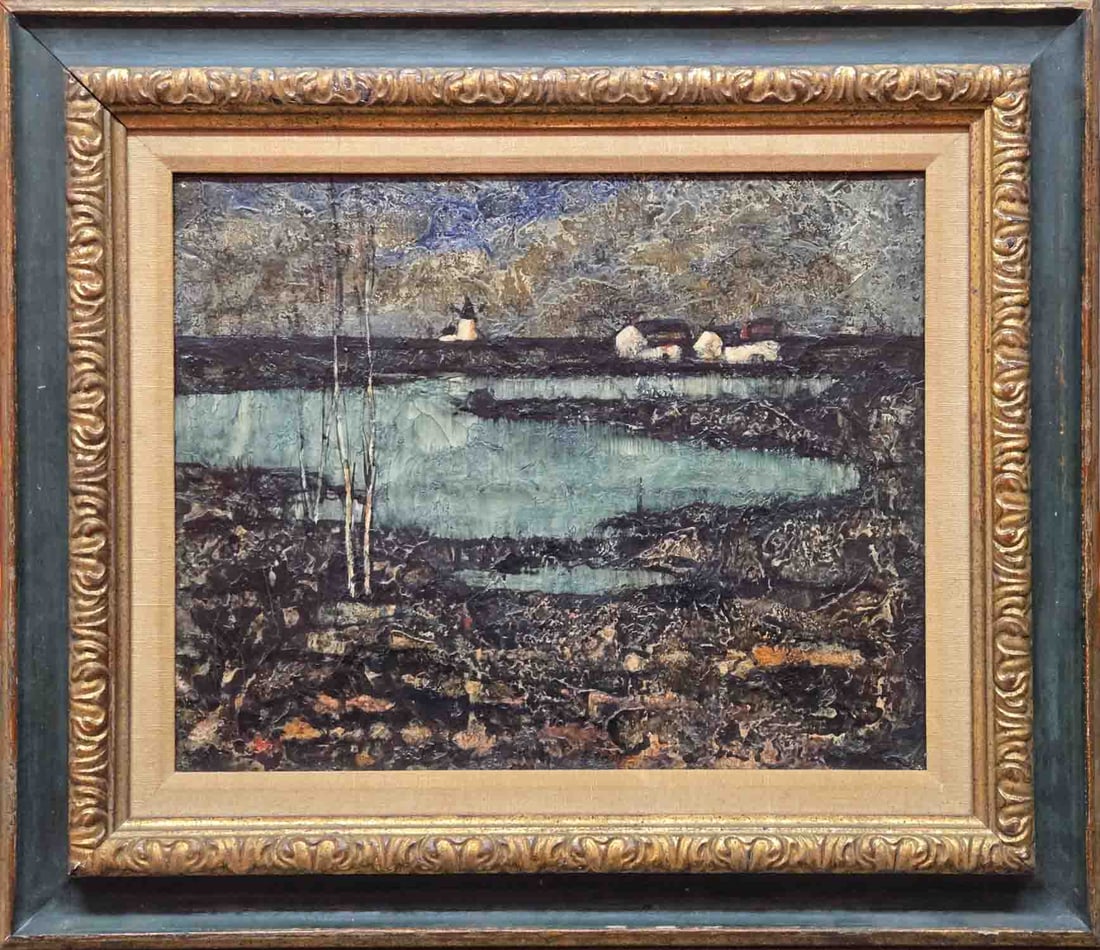 Vintage Impreassionist Oil On Canvas "Landscape" (1 of 7)