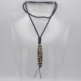 Antique Chinese Tibetan Dzi Bead Pendant