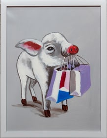 Contemporary Modernist Acrylic On Canvas "Piglet"