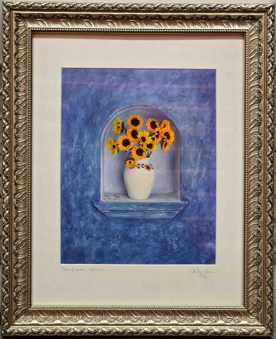 Vintage Still Life Wall Art On Paper "Flowers" (1 of 5)