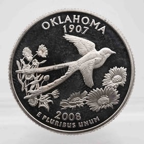 2008 American Proof Silver Quarter Oklahoma