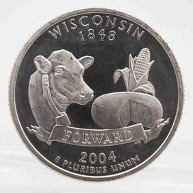 2004 American Proof Silver Quarter Wisconsin